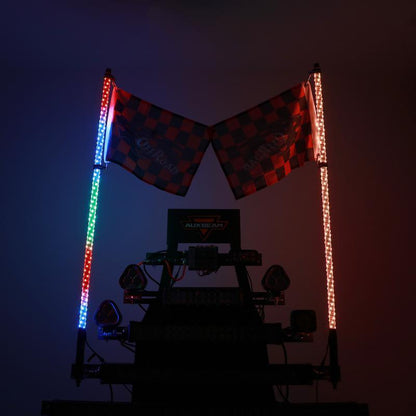 Lot de 2 3FT/4FT LED RGB fouets LED avec clignotant & feu stop, Bluetooth APP/ télécommande – vue 12 – NOVADOMIO