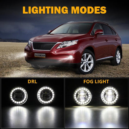 LED antibrouillards avec Halo DRL universel pour Toyota Camry Corolla RAV4 Yaris Prius Highlander Venza Avalon Matrix Solara