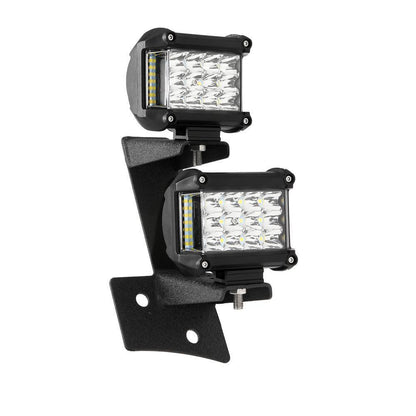 2 pièces noir Dual montant A supports inférieurs sur charnière de pare-brise Projecteurs LED compacts pour 2007–2017 Jeep