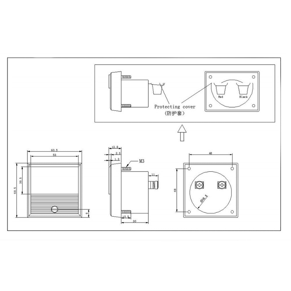 SD-H-M60 panneau compteur générateur ultrasonique soudeur électrique ampèremètre DC-750 A / 75mV – vue 2