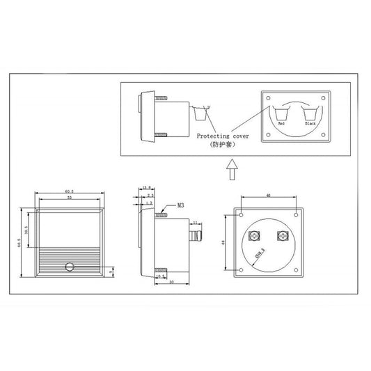 SD-H-M60 panneau compteur générateur ultrasonique soudeur électrique ampèremètre DC-750 A / 75mV – vue 2