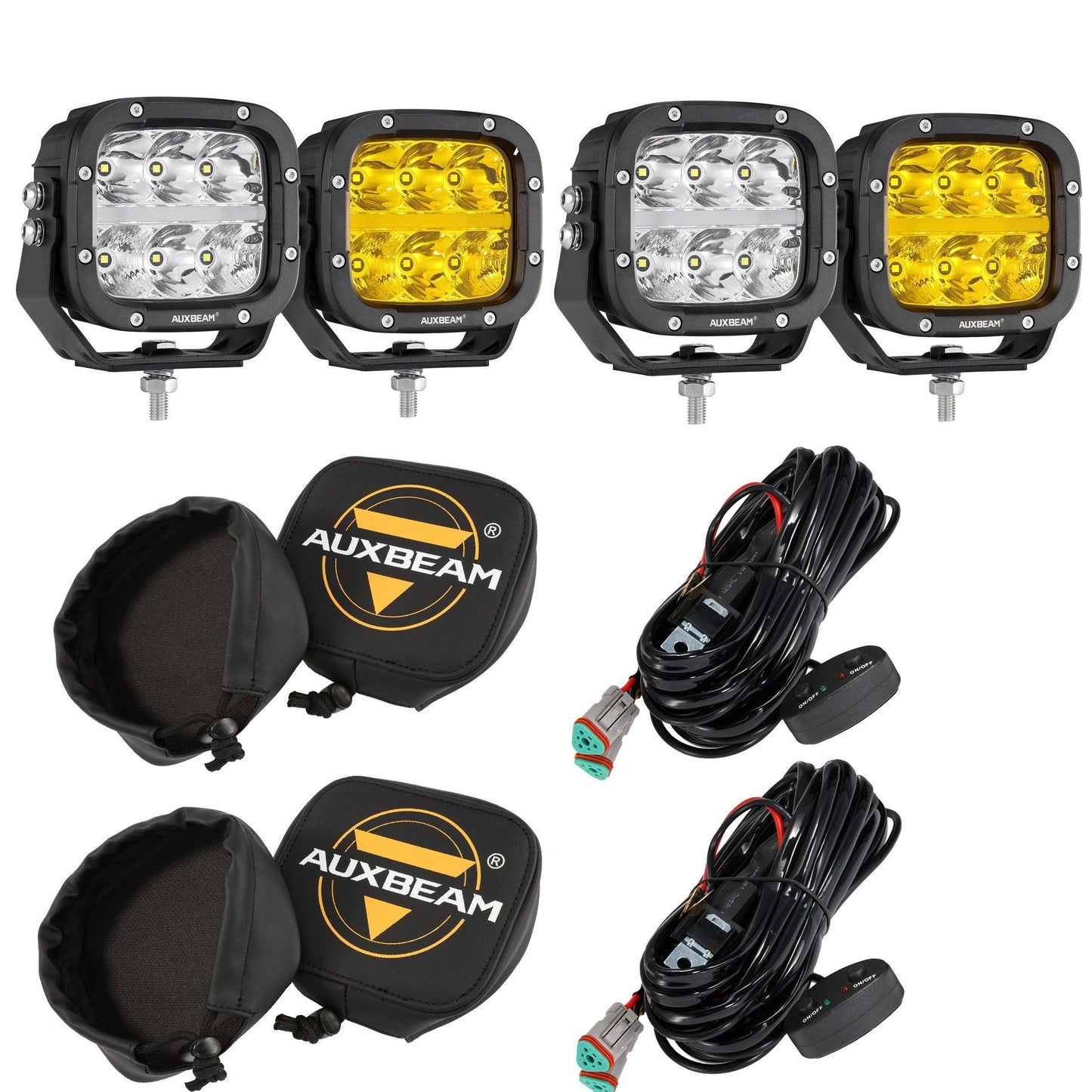 XP-ULTRA série 5 Inch 132W 15600LM blanc/orange LED Pods Driving Light avec orange DRL – vue 38