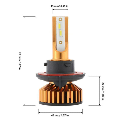 H13 Ampoules de phare LED 52 W 10 000 lm F2 série format compact 6 500 K blanc froid – 2 ampoules – vue 8 – NOVADOMIO