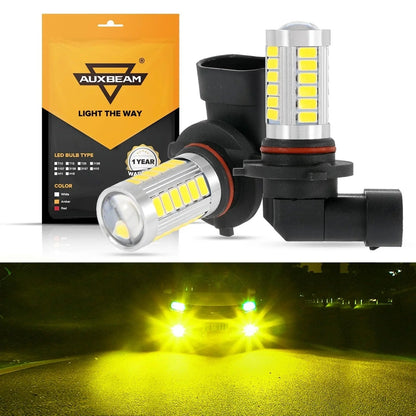 H10 9145 9140 HB3 LED Fog Light/DRL 50W 4000LM jaune doré 33LED série – 2 ampoules – NOVADOMIO