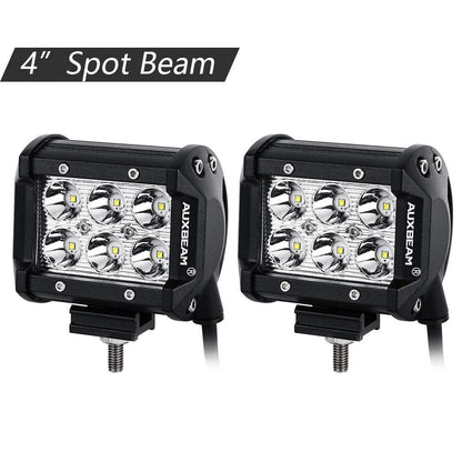 52″ droit Barres LED & 4″ projecteurs LED compacts & conception 2-en-1 pare-brise supports de montage pour Jeep Wrangler JK