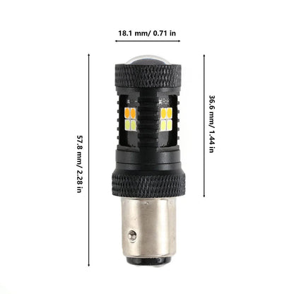 1157 BAY15D Ampoules LED pour clignotants avant et feux de jour 300% haute luminosité bicolore à commutation blanc & orange