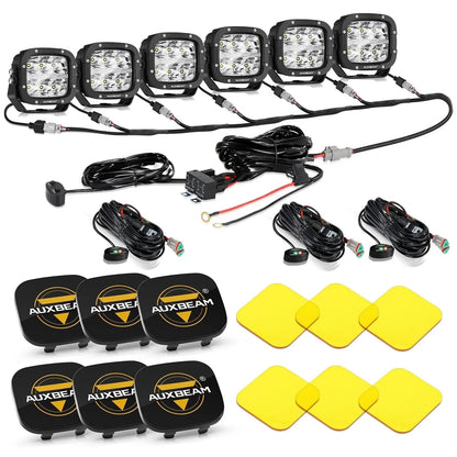 6/8Pcs 5 pouces 132W orange DRL Projecteurs LED compacts avec Power Harness – vue 10 – NOVADOMIO