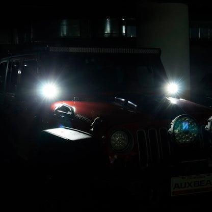 52″ 5D-PRO Barres LED & 3″projecteurs LED compacts & conception 2-en-1 pare-brise supports de montage pour Jeep Wrangler JK