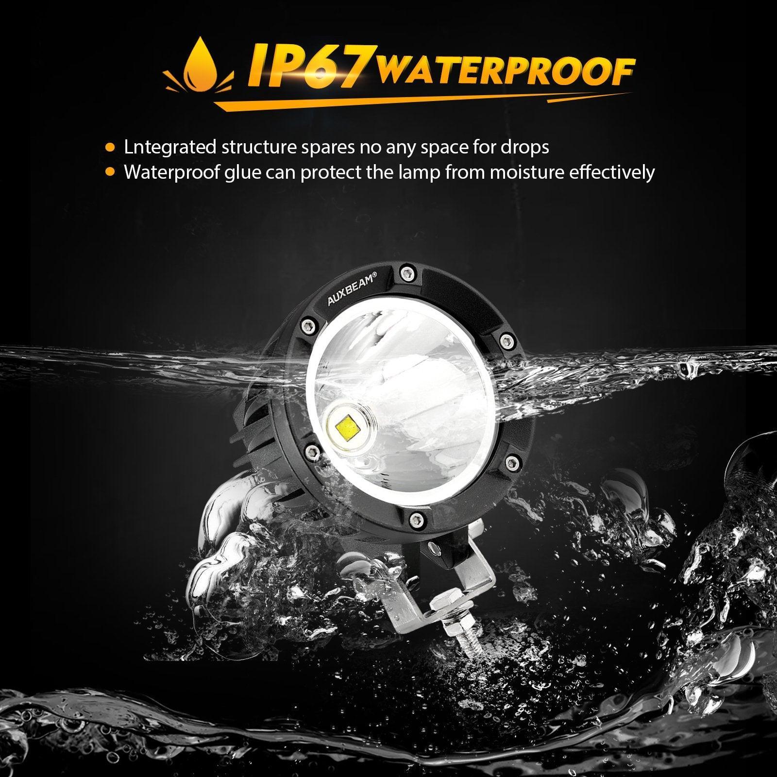 C4 série | 4 Inch 100W Spot Round LED Pods blanc LED Driving Lights – vue 7