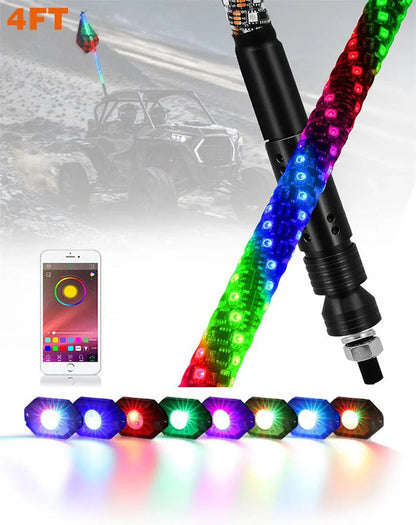 4FT RGB LED fouets LED & RGB LED éclairages de soubassement kit avec commande Bluetooth – vue 21 – NOVADOMIO