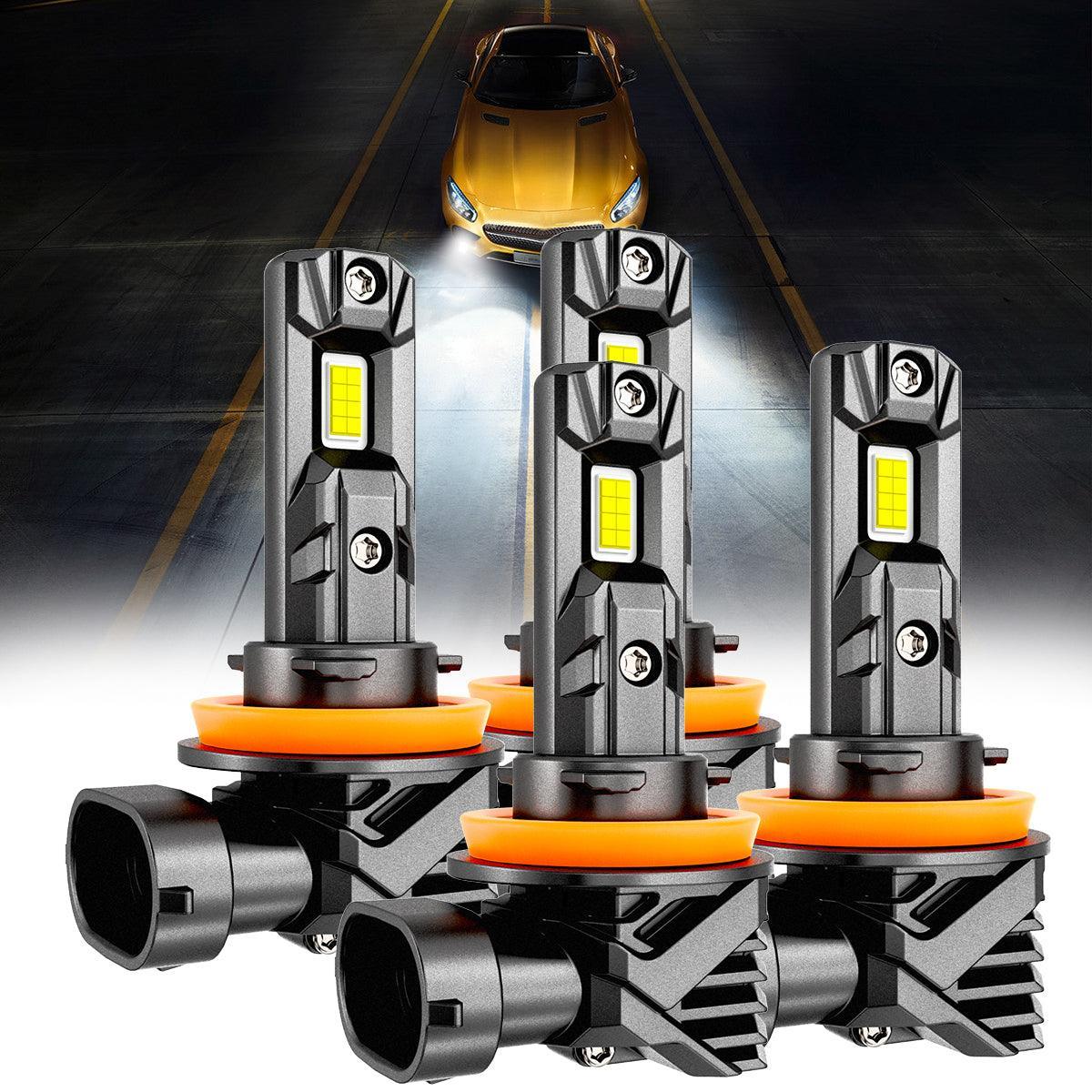 H11+H11 Ampoules de phare LED/Fog Lights Q15 série sans ventilateur & Wireless 60W 18000LM 6500K blanc froid – 4 ampoules