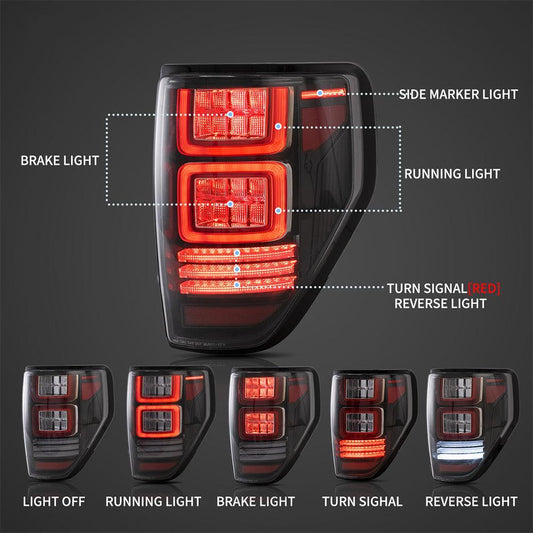 LED bloc de feux arrière avec séquentiel clignotant pour 2009–2014 Ford F150 12th Gen (P415) – vue 2 – NOVADOMIO