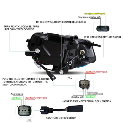 LED bloc optique avant projecteur double faisceau noir pour 2016–2022 Chevrolet Camaro 6th Gen – vue 8 – NOVADOMIO