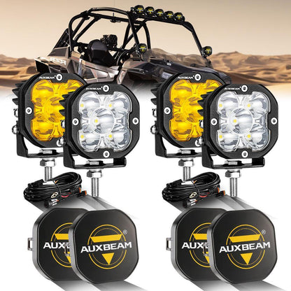3″ 80 W 9 600 lm projecteurs LED compacts blanc&orange pour ATV UTV side-by-side 4×4 – vue 25 – NOVADOMIO
