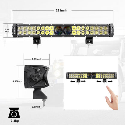 NEW VERSION 22″ 5D-PRO série Combo double rangée Barres LED avec DT kit faisceau électrique pour Chevrolet Colorado – vue 14