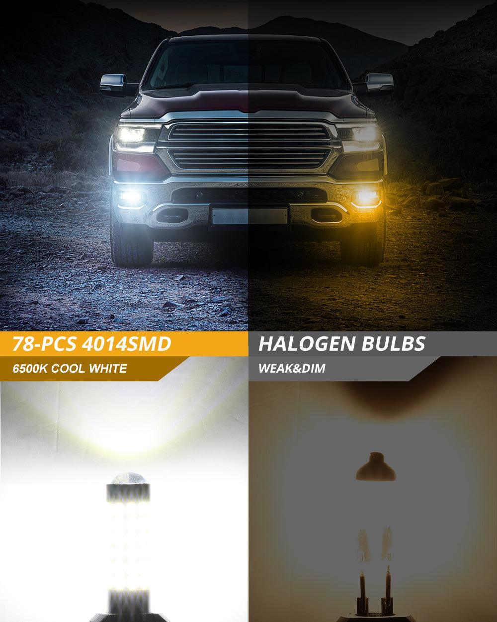 881 886 889 894 896 898 LED Fog Light/DRL Bulbs 6W 2000ML 6500K blanc – 2 ampoules – vue 6