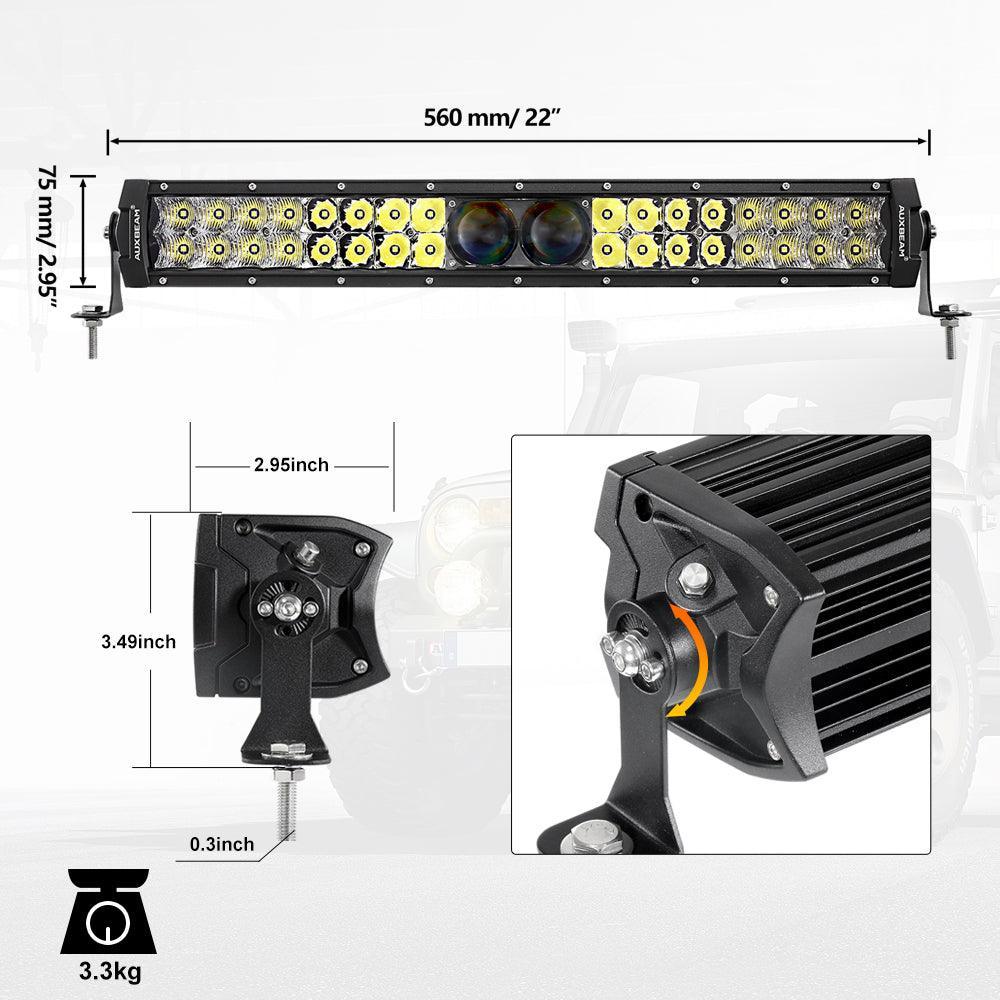 NEW VERSION 22 Inch 5D-PRO série Combo Dual Row Barres LED avec DT Wiring Harness Kit pour Chevy Colorado – vue 15