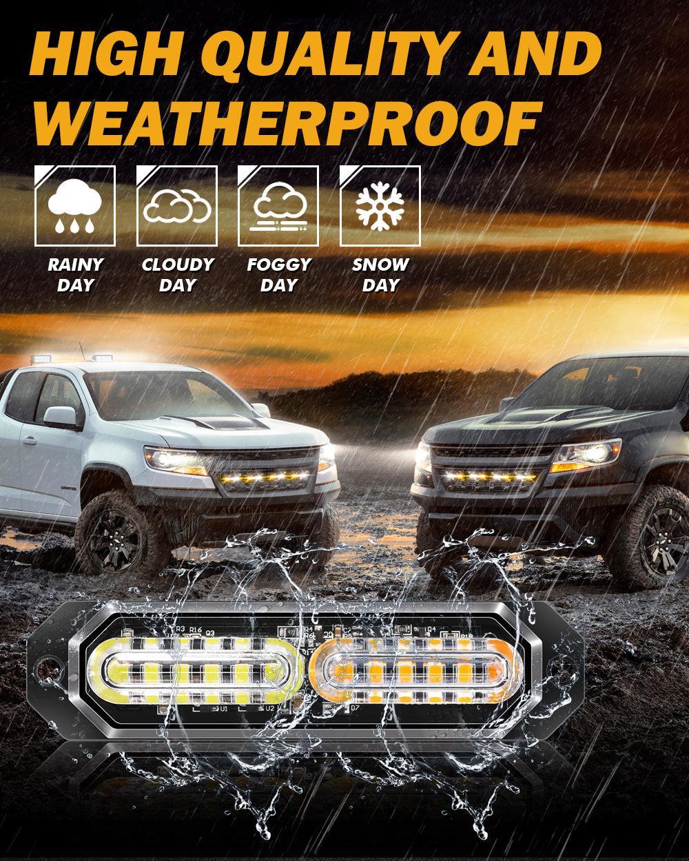 (4PSC/SET) 12LED Emergency Surface Mount Grill feu à éclats pour Trucks Vehicles ATV RV Cars Van – vue 4