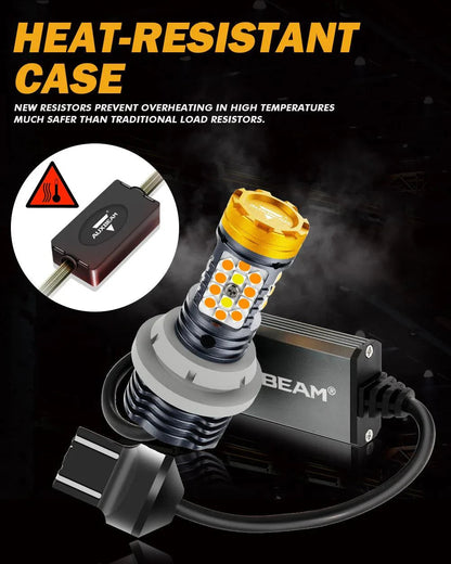 T20 7443 7440 Ampoules LED pour clignotants avant et feux de jour 800% haute luminosité sans erreur CAN-bus bicolore à