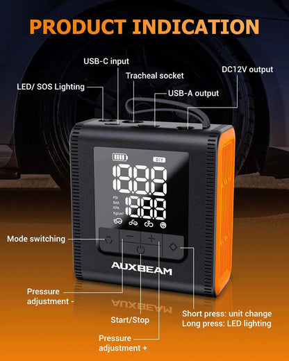 Model-H4 PRO 19 mm Cylinder Portable automobile Tire Inflator Air Compressor Pump pour pick-up automobile moto Bike Ball