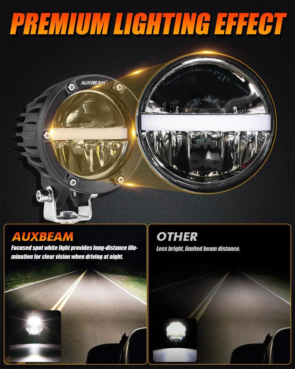 C4 série | 4 Inch 110W 11000LM LED Pods Offroad LED Driving Lights avec orange DRL – vue 3