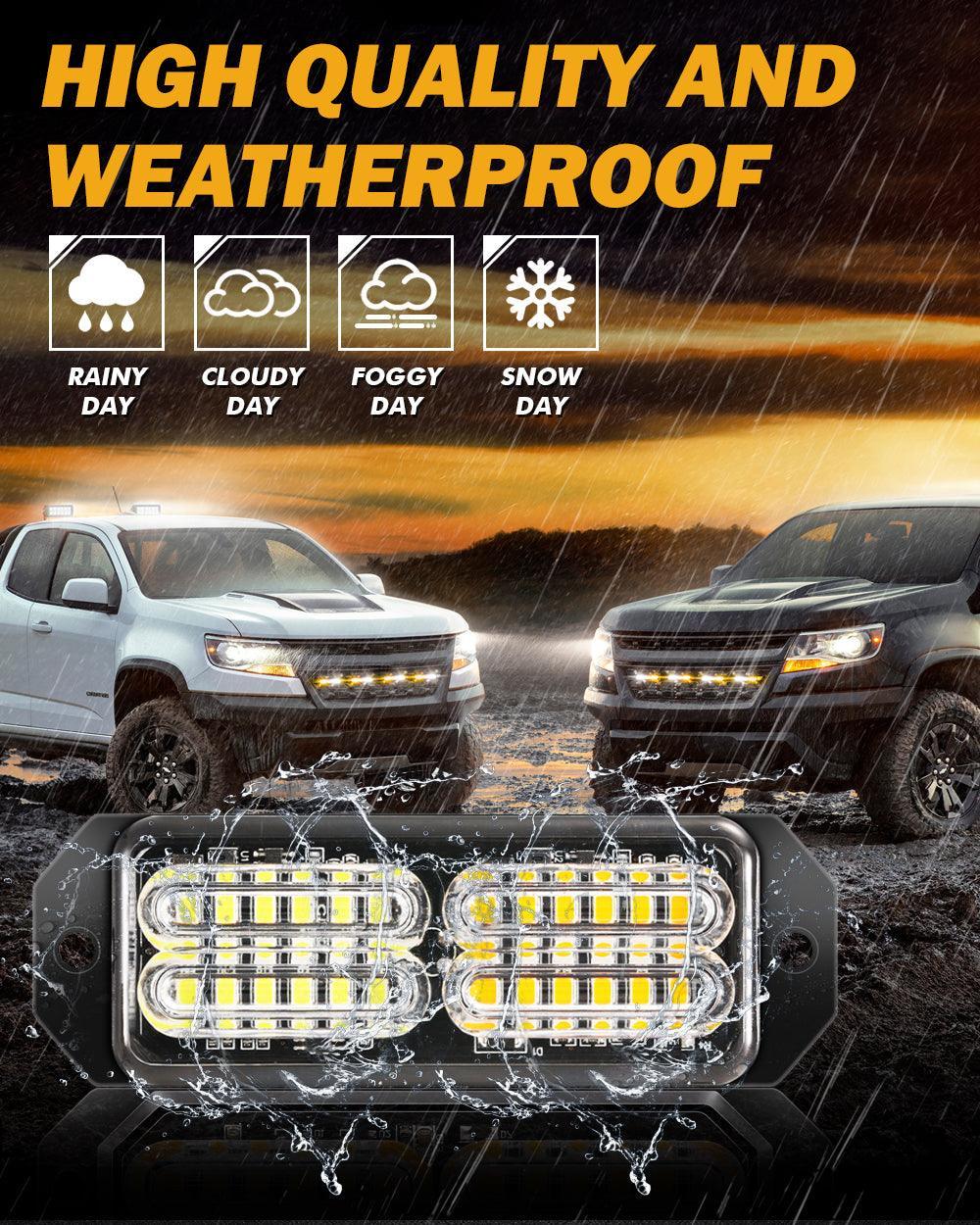 (4PSC/SET) 24LED Emergency Surface Mount Grill feu à éclats pour Trucks Vehicles ATV RV Cars Van – vue 4