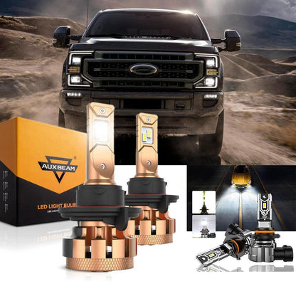 Kit d’ampoules LED feux de route/croisement F-16 Plus série H13 CAN-bus intégré 14 000 lm pour Ford F350 Super Duty 2005–2020