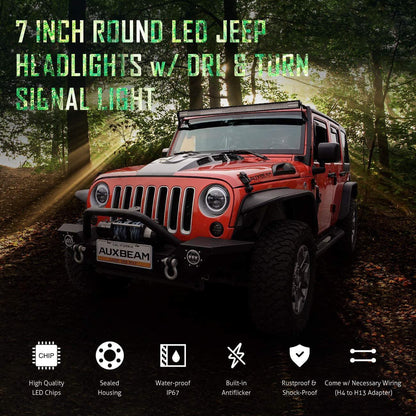 AUXBEAM 7″ LED Halo phare de remplacement pour Jeep Wrangler TJ CJ JK – vue 7 – NOVADOMIO