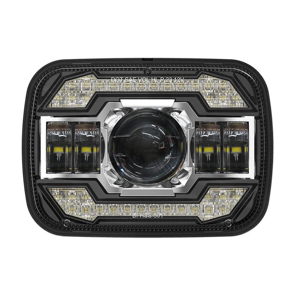 Starlight Flow série 7x6 Inch Sealed Beam LED Headlights avec Hi-Lo Beam & orange clignotant blanc DRL pour JEEP, Trucks, GM…