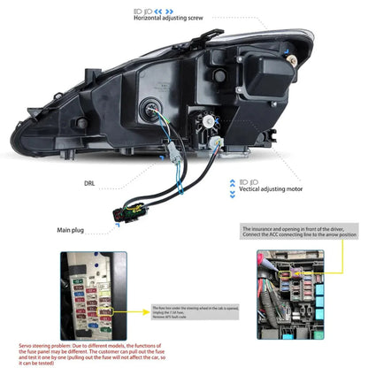 LED bloc optique avant Matrix Projector avec bleu DRL pour 2006–2012 Lexus IS250/IS250C/IS350/IS220d & 2008–2014 ISF (XE20)