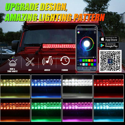 New 52″ V-PRO série courbé RGBW couleurs changeantes tout-terrain Barres LED – vue 4 – NOVADOMIO