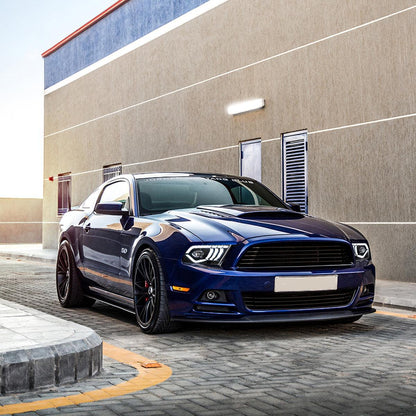 LED bloc optique avant projecteur double faisceau noir pour 2010–2014 Ford Mustang 5th Gen Facelifted – vue 10 – NOVADOMIO