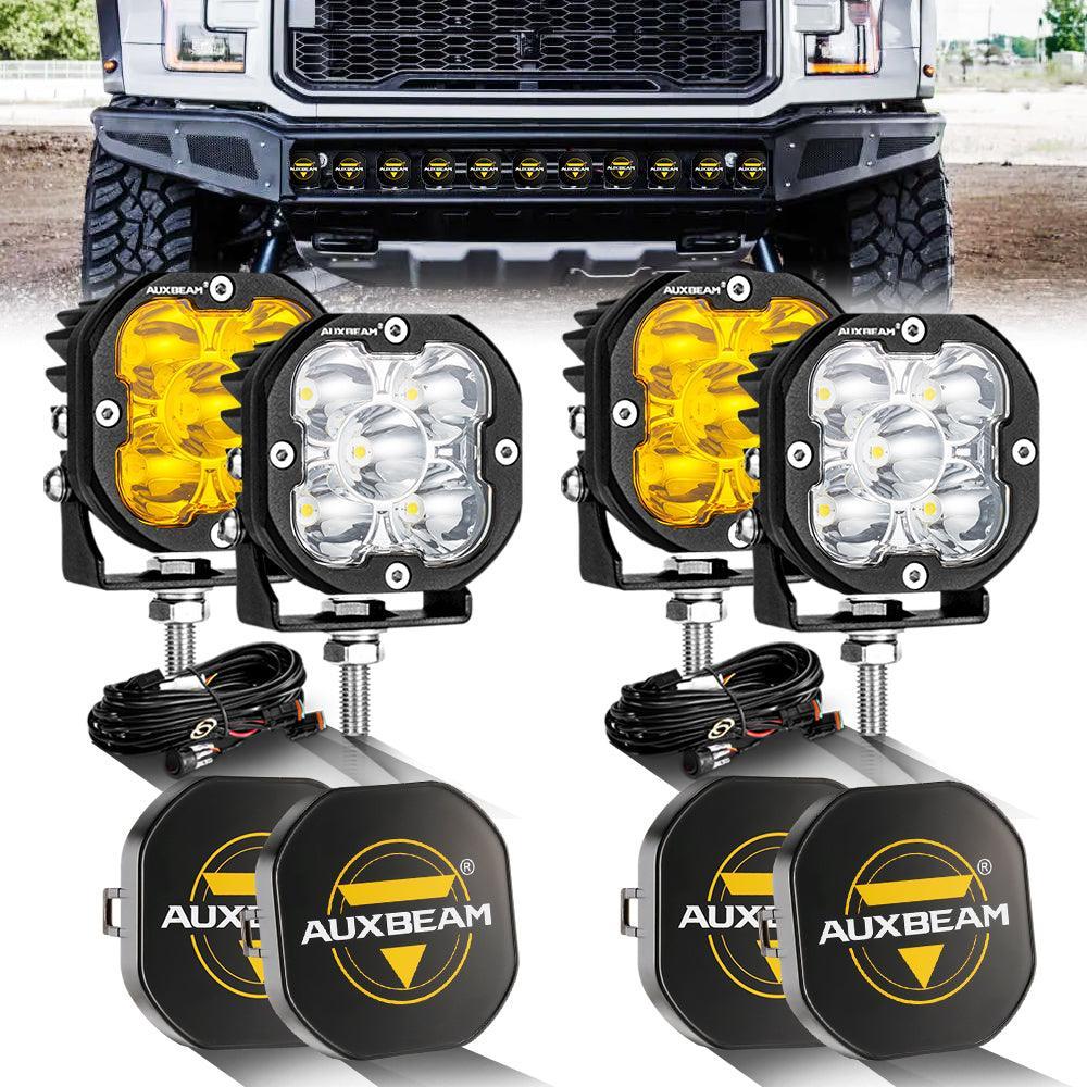 3 Inch 80W 9600LM LED Pods Lights blanc&orange pour FORD – vue 19