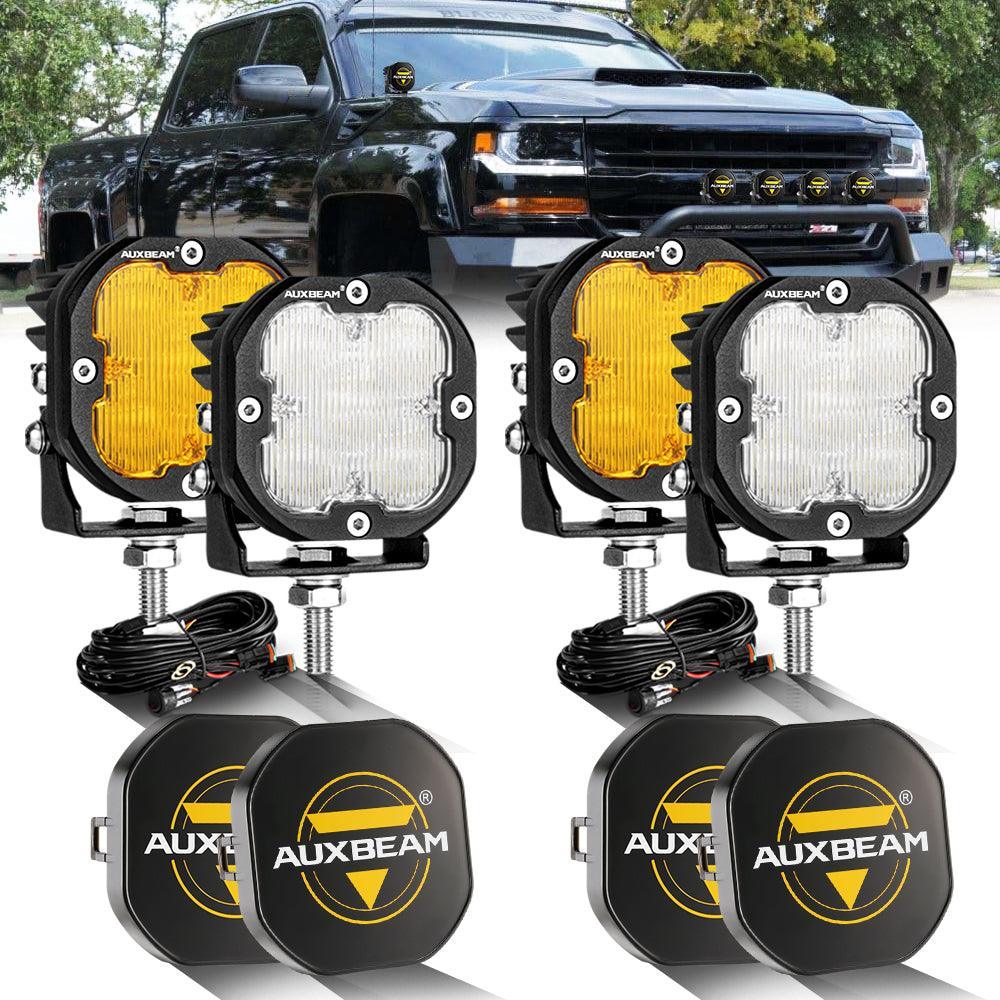 3 Inch 80W 9600LM LED Pods Lights blanc&orange pour CHEVROLET – vue 21