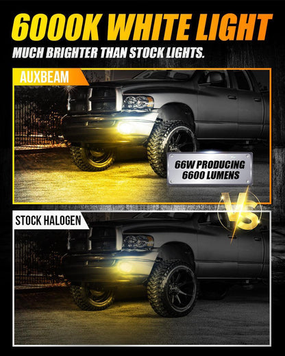 Lot de 2 LED antibrouillard ensemble w/ DRL+ clignotant pour Dodge Ram 1500 2002–2008, Dodge Ram 2500/3500 2003–2009 (chromé)