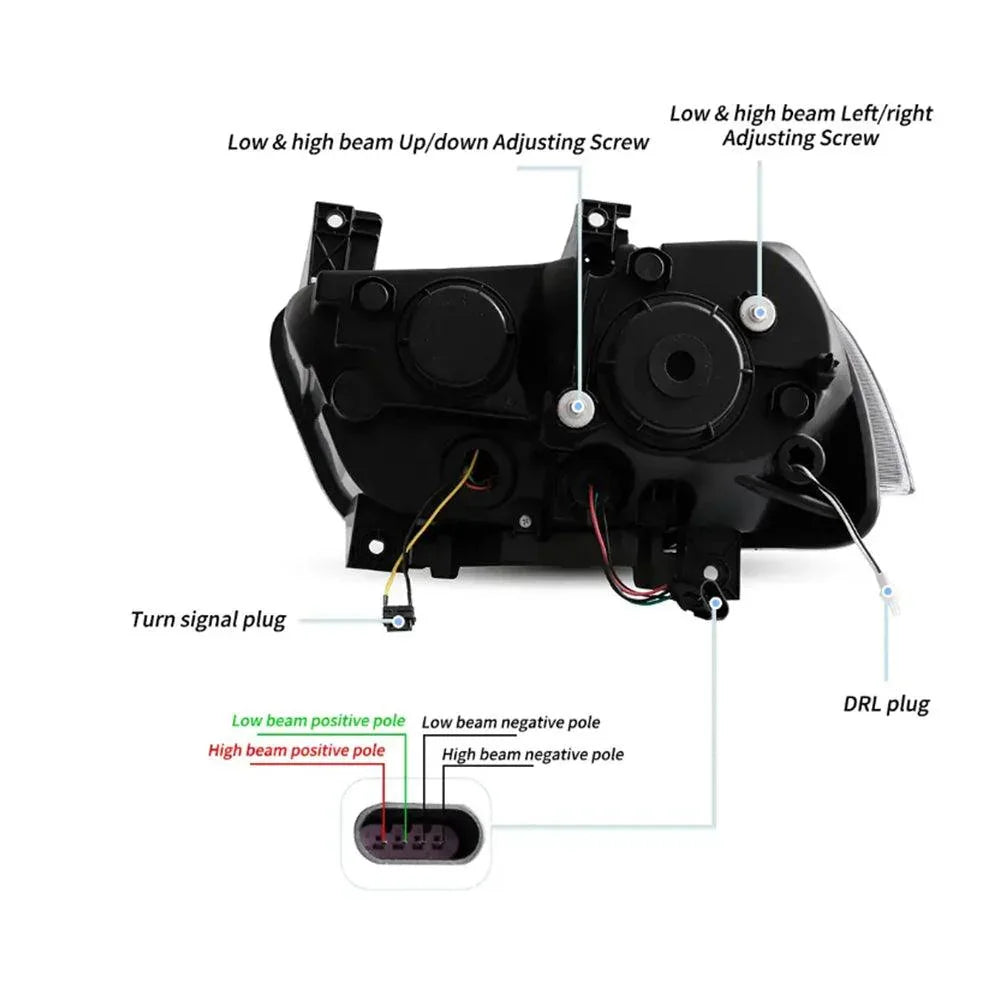 LED bloc optique avant RGB Dual Beam Projector noir pour 2011-2014 Dodge Charger(LD) – vue 7