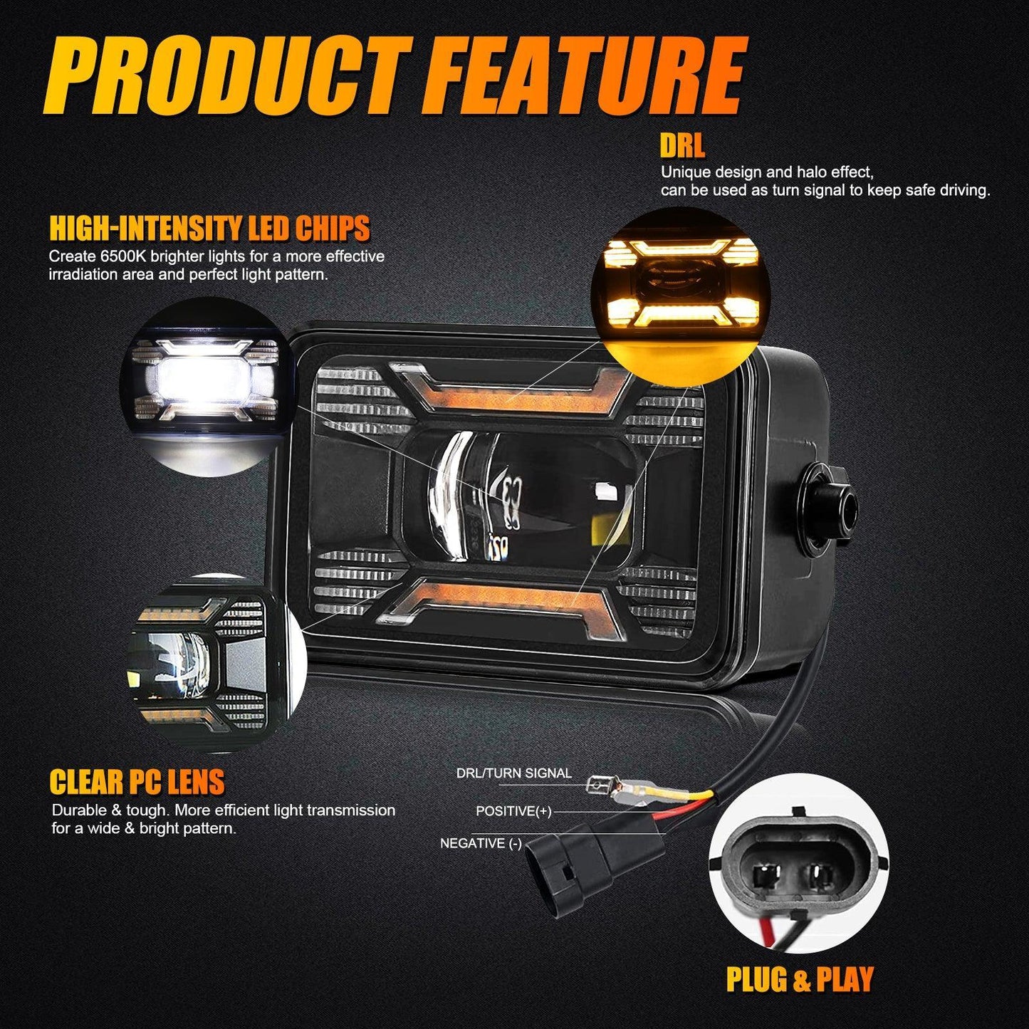 (2pcs/set) 60W LED Fog Lights avec DRL/ clignotant pour Ford F150 2015 2016 2017 2018 2019 2020 – vue 5
