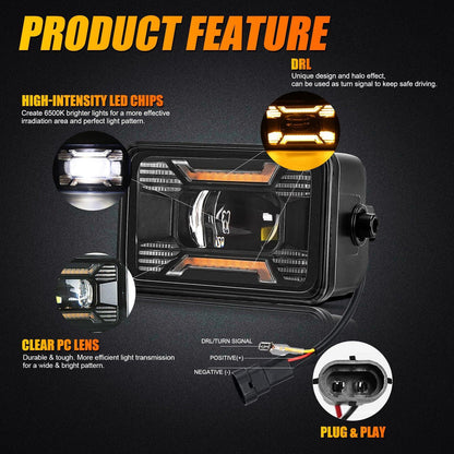 Lot de 2 60 W LED antibrouillards avec DRL/ clignotant pour Ford F150 2015 2016 2017 2018 2019 2020 – vue 5 – NOVADOMIO