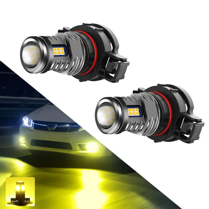 Lot de 2 5202/5201/PS24W/H16EU Y2 série 3-Sides blanc froid/jaune doré LED antibrouillard/DRL – vue 16 – NOVADOMIO