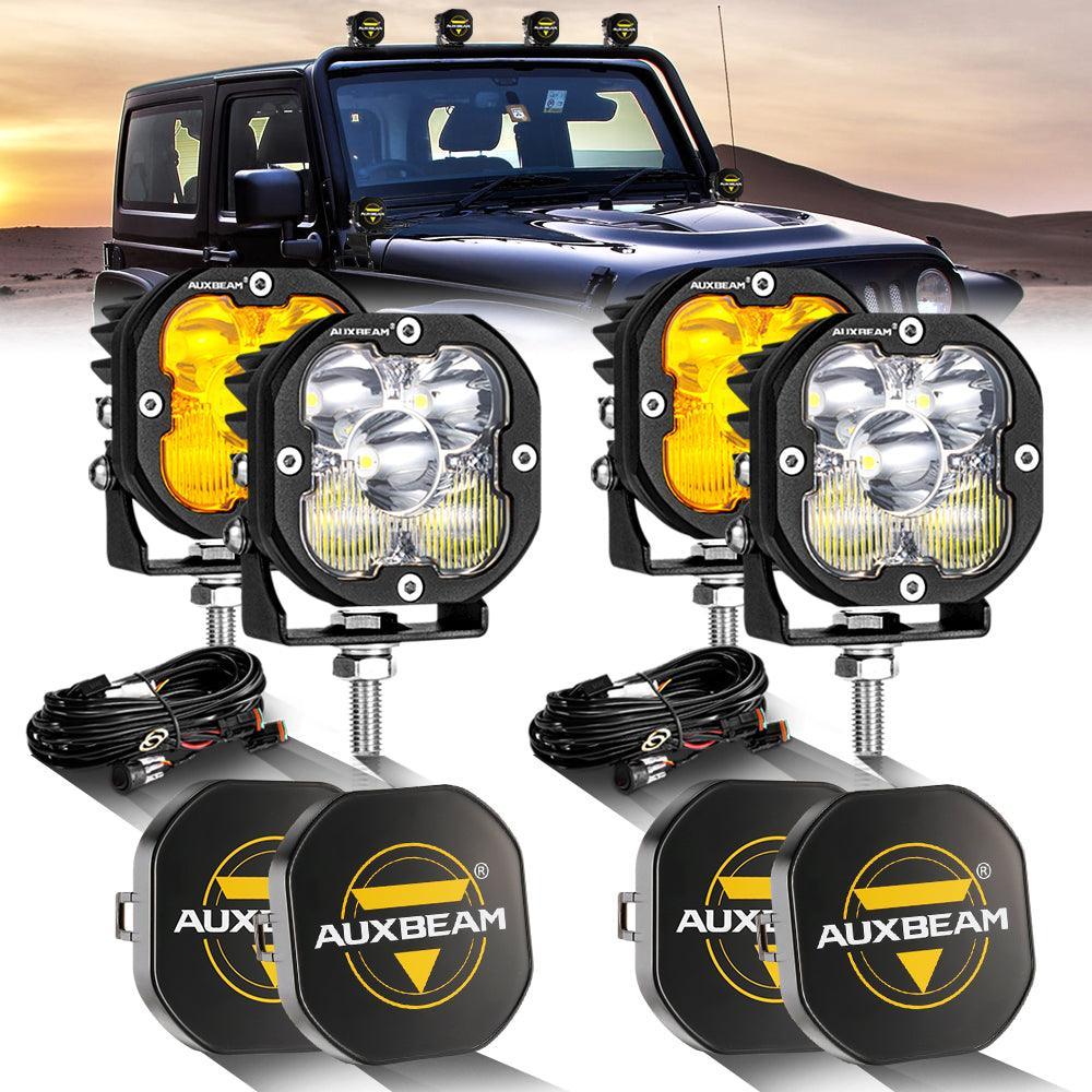 3 Inch 80W 9600LM LED Pods Lights blanc&orange pour JEEP – vue 22