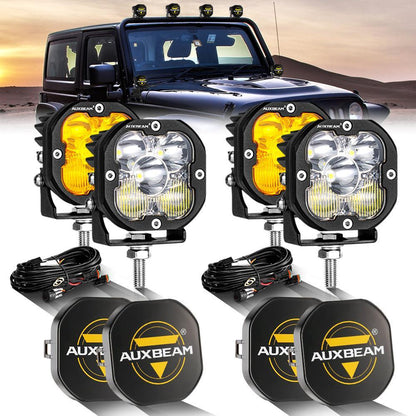 3″ 80 W 9 600 lm projecteurs LED compacts blanc&orange pour Jeep – vue 22 – NOVADOMIO