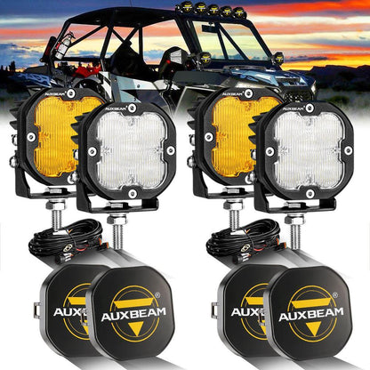 3″ 80 W 9 600 lm projecteurs LED compacts blanc&orange pour ATV UTV side-by-side 4×4 – vue 29 – NOVADOMIO