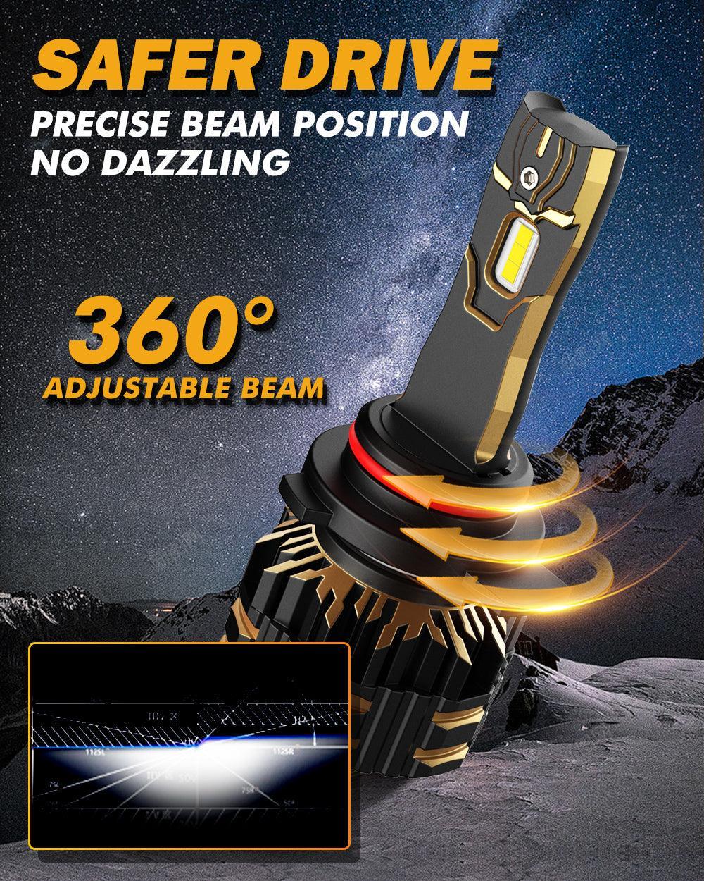 9012/HIR2 Ampoules de phare LED 120W 25000LM GX série Brightest 6500K blanc froid – 2 ampoules – vue 5