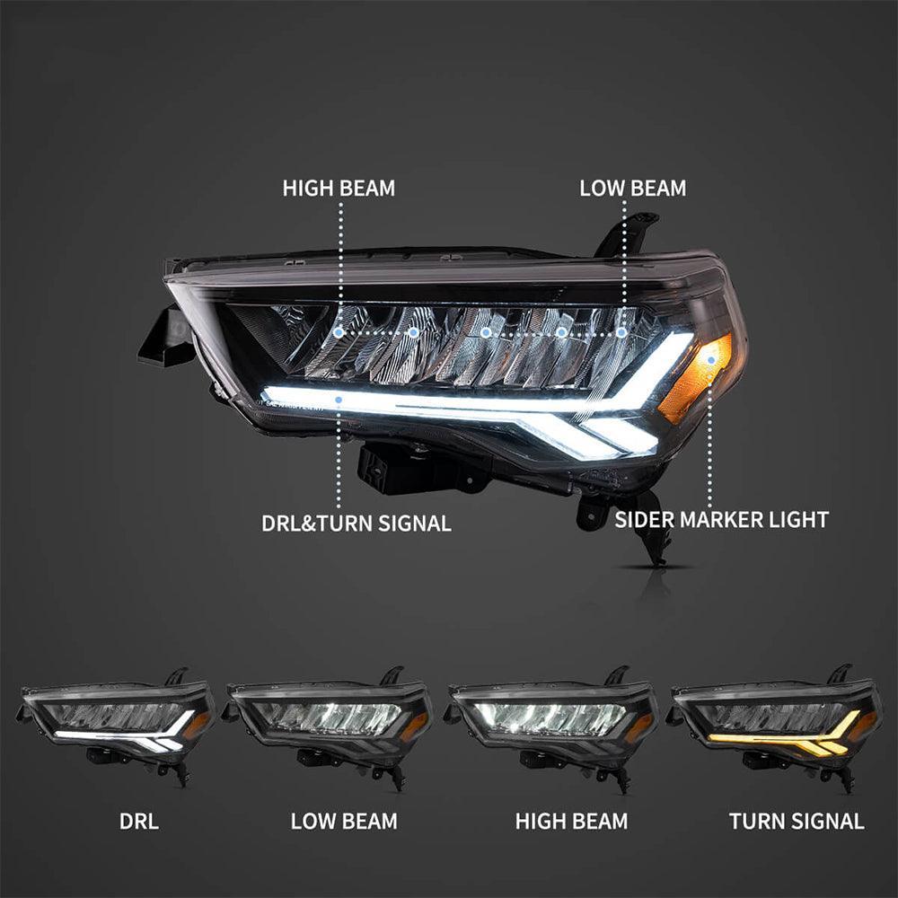 LED bloc optique avant Reflection Bowl Chrome pour 2014-2022 Toyota 4Runner 5th Gen (N280） – vue 3