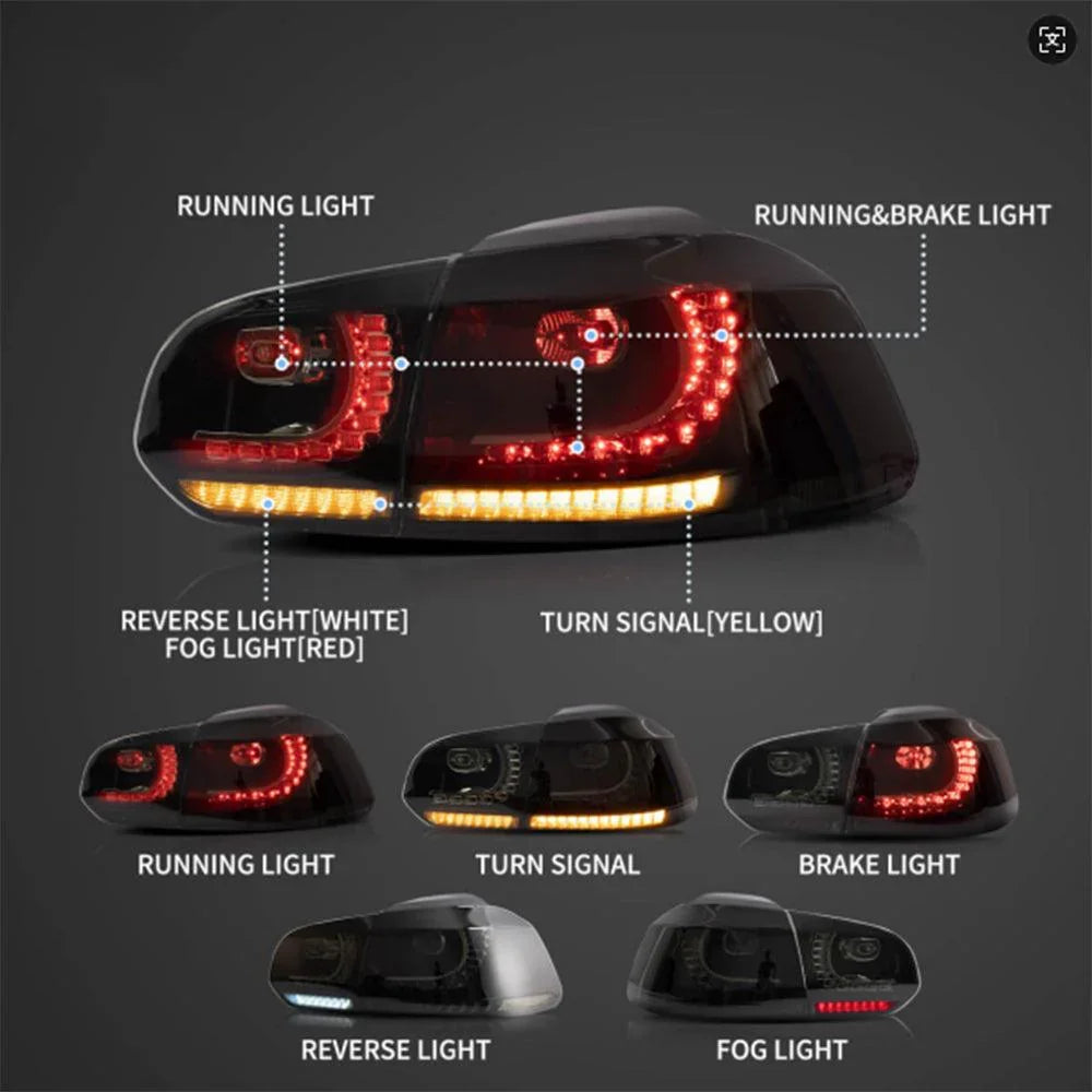 LED bloc de feux arrière avec orange Sequential clignotant pour 2008-2014 VW Golf 6th Gen Mk6 Hetchback – vue 7