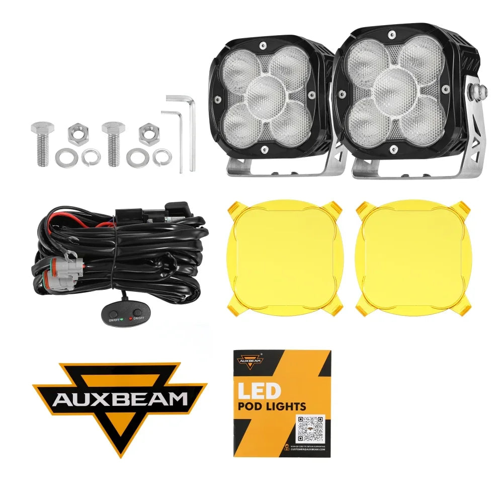 XP-ULTRA série 4.5 Inch faisceau large Projecteurs LED compacts tout-terrain avec rétroéclairage orange – vue 12