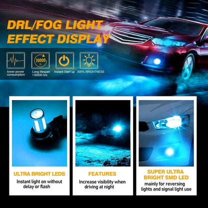 9006/HB4 Ampoules LED antibrouillard / DRL 50W 4000LM bleu glacier 33LED série – 2 ampoules – vue 3 – NOVADOMIO