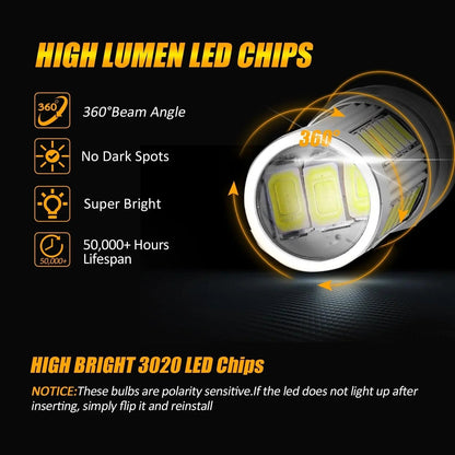 T20 7443 7440 LED recul/clignotant/Brake Tail Light 20W 4000LM 6500K blanc 33LED série – 2 ampoules – vue 4 – NOVADOMIO