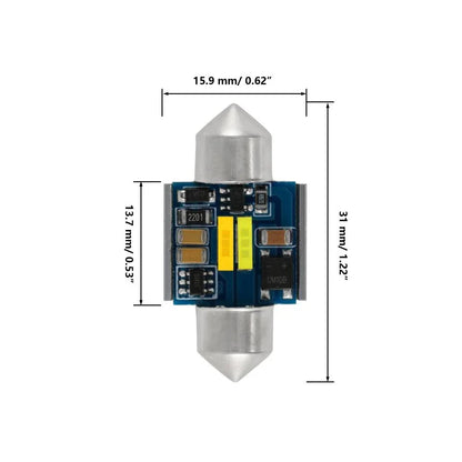 Lot de 2 bicolore à commutation 31 mm DE3175 DE3021 DE3022 1.22″ 1860CSP 6 500 K blanc froid& 5 000 K Natural blanc LED