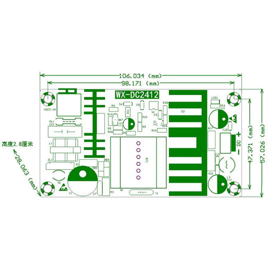 Carte nue d'alimentation de commutateur AC-DC DC2412 100 W – module d'alimentation 24 V 4 A. – vue 2